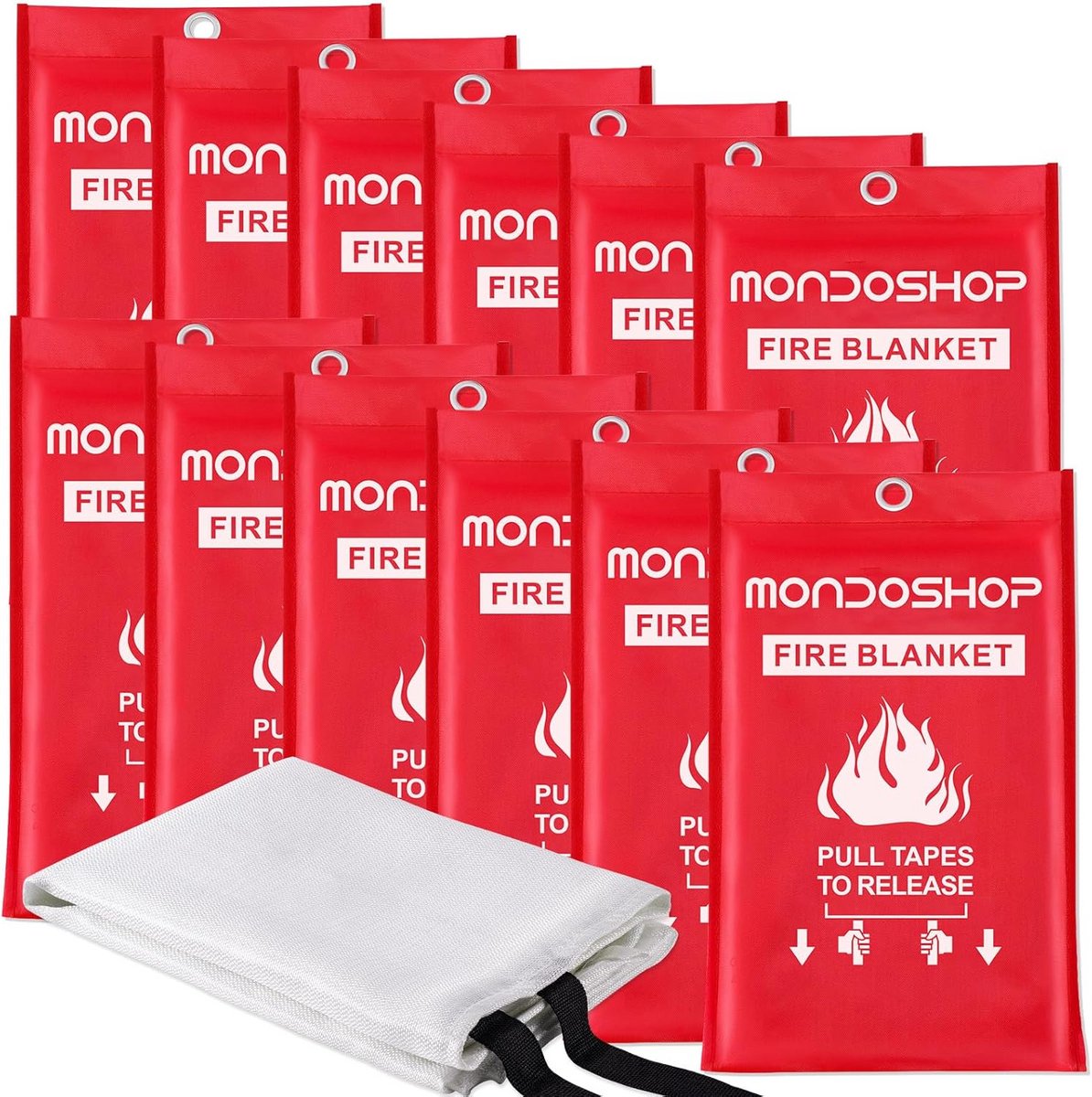 12x Branddeken Set - Brandwerende Nooddeken voor Keuken, Auto, Camping en Thuisgebruik