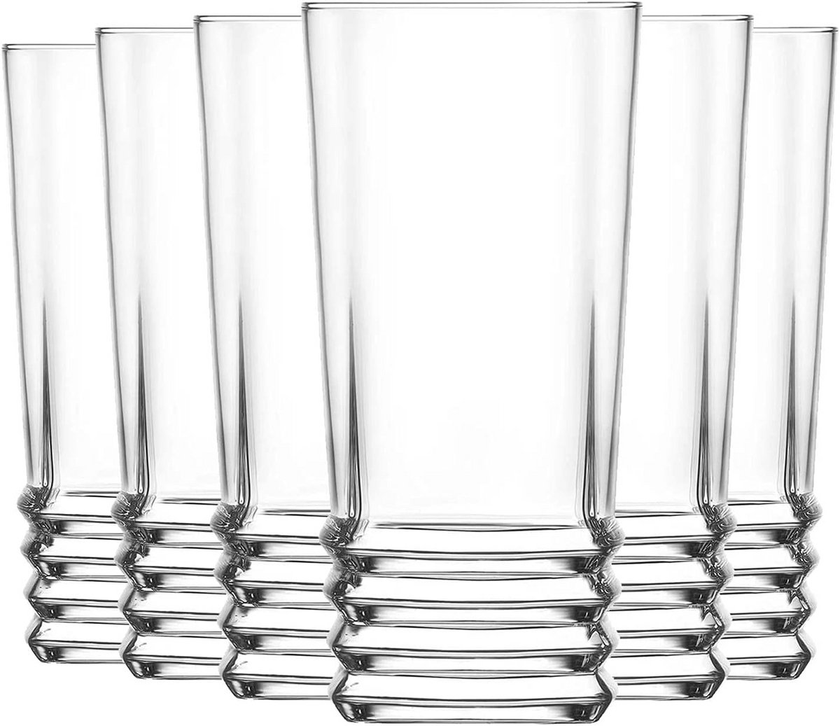 Set van 12 Highball Cocktailglazen 335ml - Gegolfde Tumbler Drinkglazen