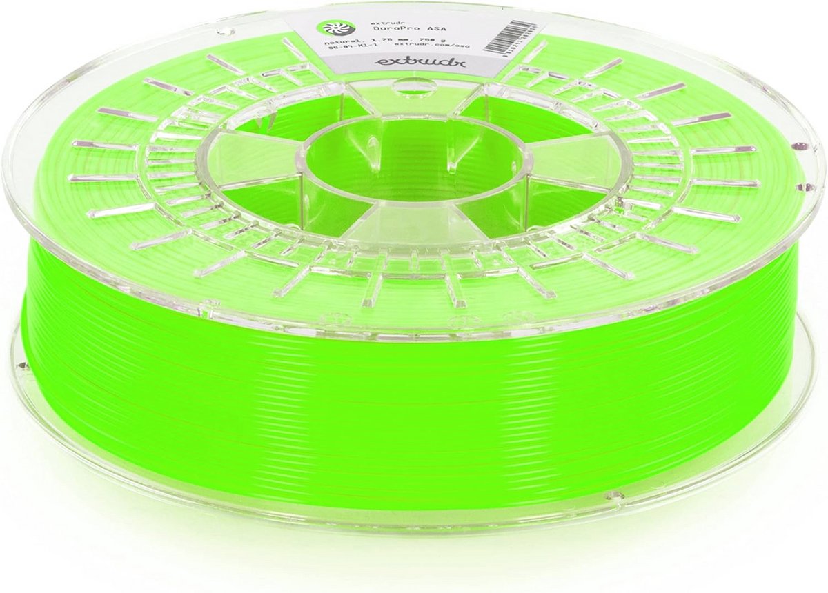 DuraPro ASA 3D Printer Filament 1.75mm - Neon Groen - 750g