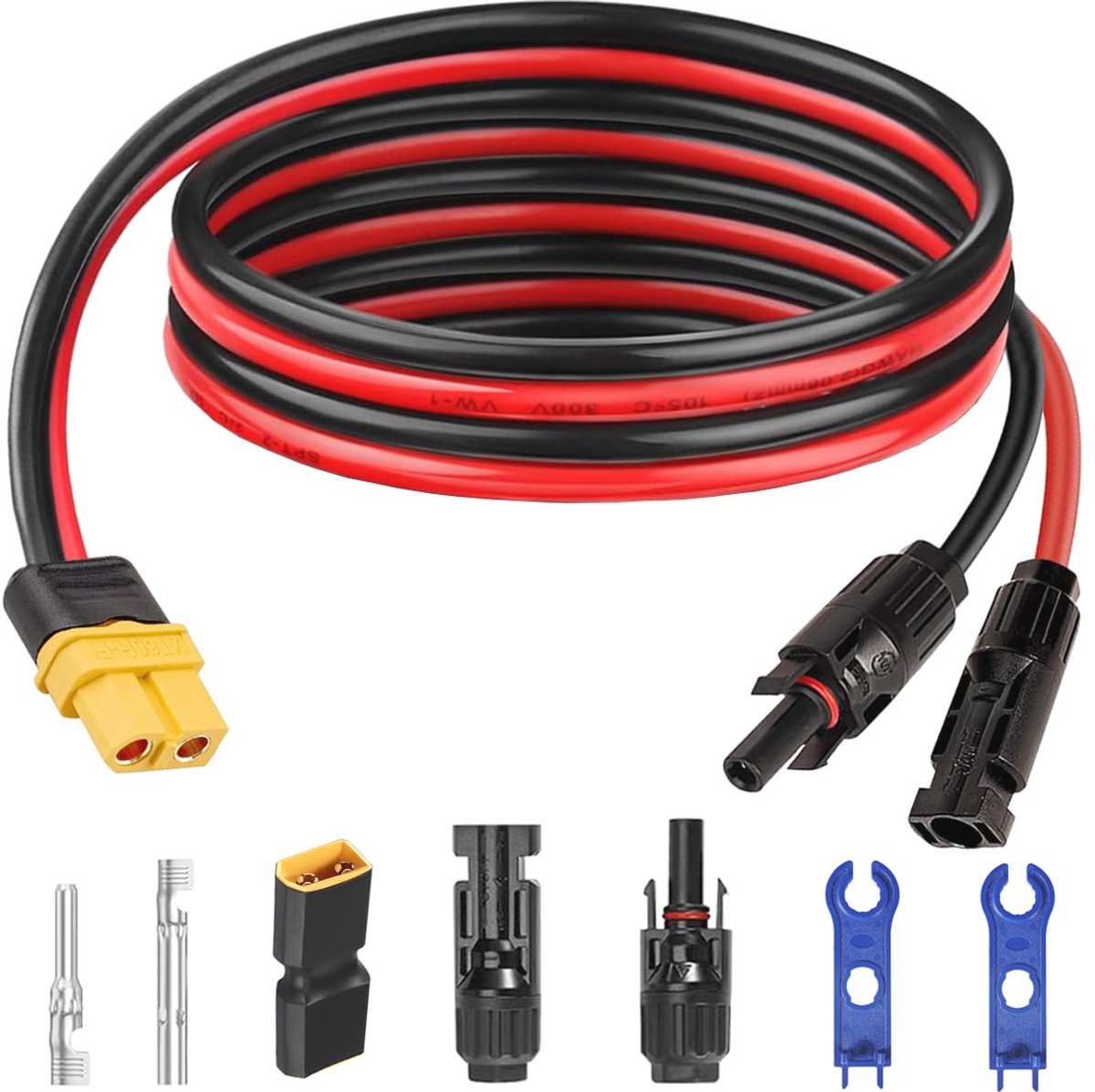 Solar Connector naar XT60 Vrouwelijke Oplaadkabel - 12 AWG voor Draagbare Energieoplossingen