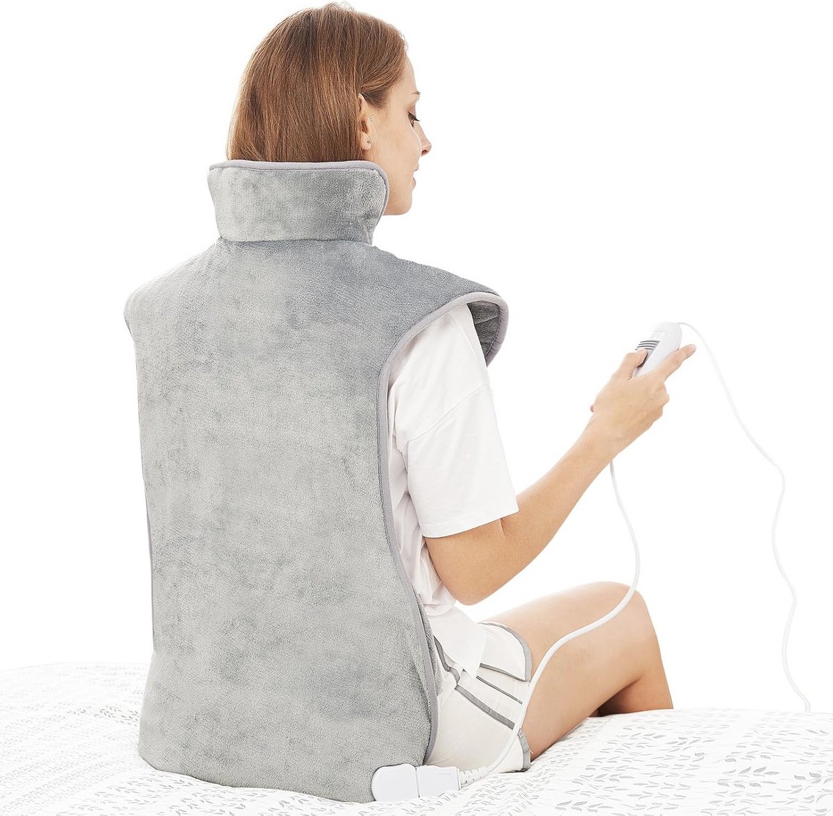 Elektrisch verwarmingskussen voor rug, schouders en nek - 60 x 100 cm - 6 warmtestanden en automatische uitschakeling