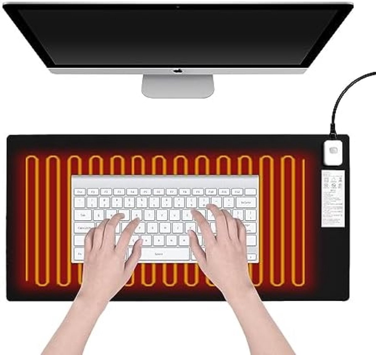 Verwarmde Bureau onderlegger - Groot Formaat - met Digitaal Display
