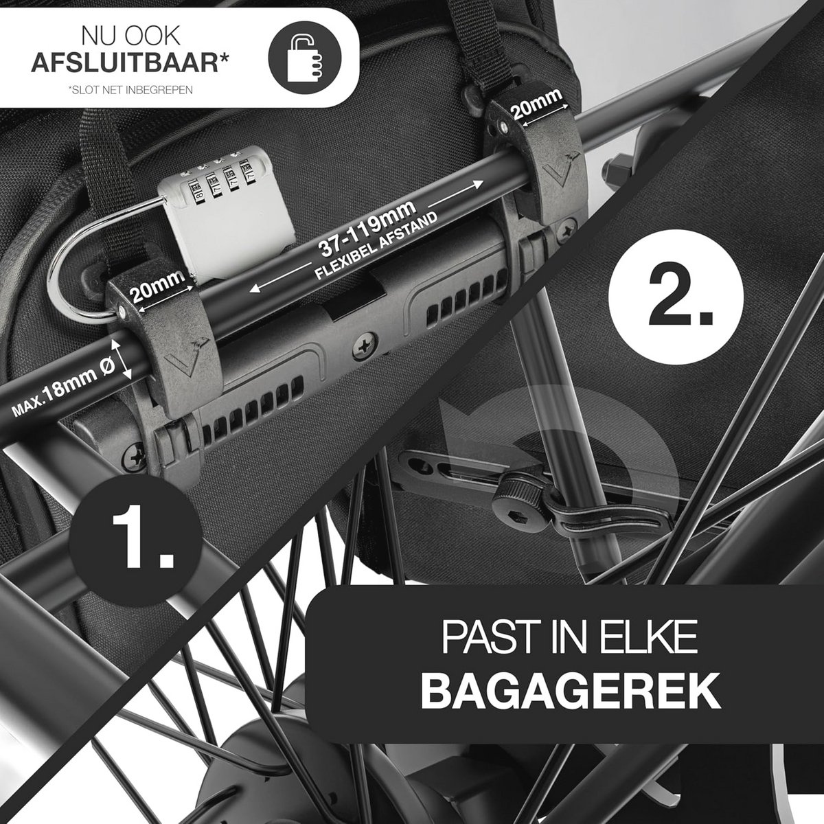 3-in-1 Hoogwaardige Fietstas – Waterdicht en Milieuvriendelijk – 23L Rugzak, Schoudertas en Bagagedragertas