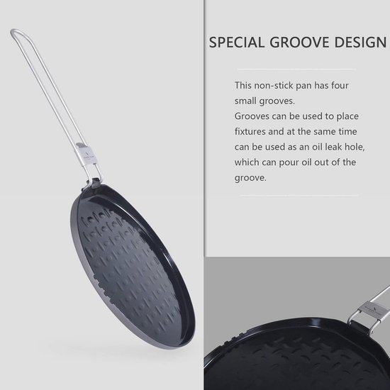 Titanium Antiaanbak Pan voor Outdoor Koken - Opvouwbaar Handvat — afbeelding 4