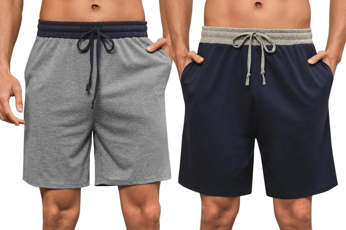 Korte Pyjamabroek voor Heren - Comfortabele Katoenen Loungebroek met Elastische Tailleband