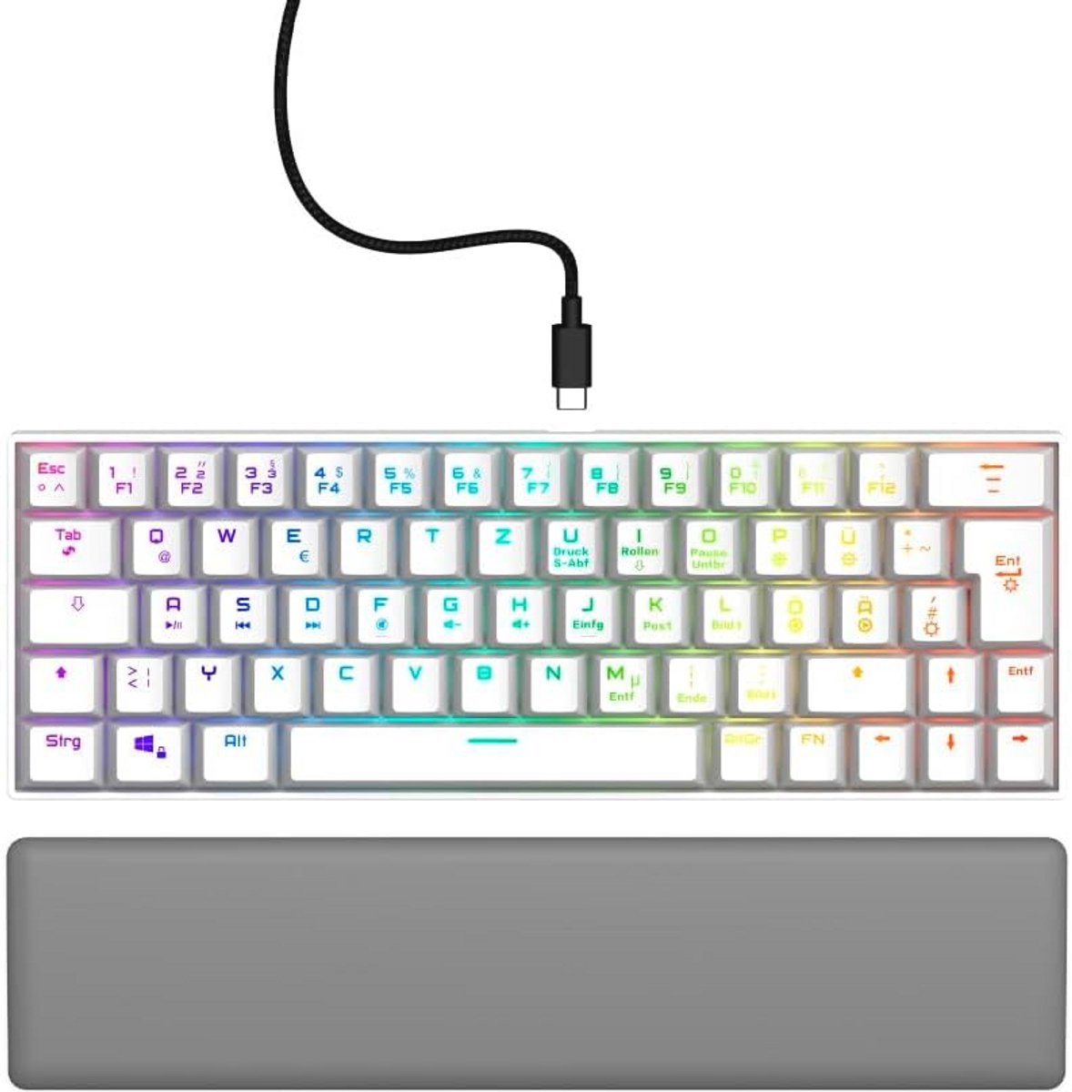 Mechanisch Gaming Toetsenbord met RGB-verlichting en Afneembare Polssteun