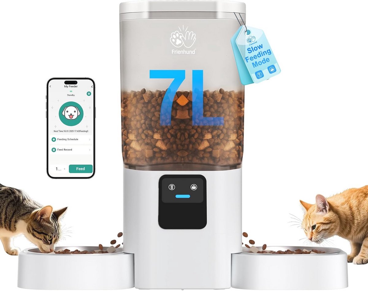 Automatische Kattenvoerautomaat 7L met 5G WiFi en App - Automatische - €142,78