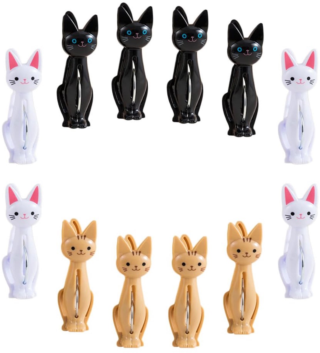12 Pieces Cat Clip Clothes Mini Clothes Pegs for Photos Tea Towel Clip Towel Clips Windproof Towel Clips Non-Slip Bag
