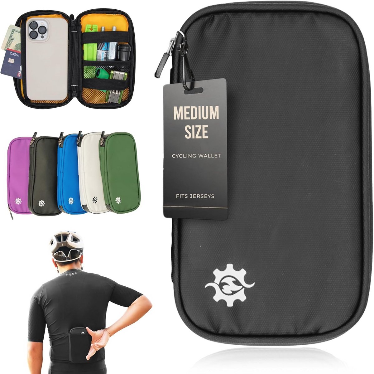 Waterdichte Fietstas voor Jersey | Compacte Organisator voor Fietsers (Zwart, M)