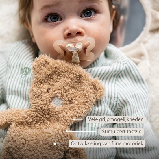 Nattou TEDDY Baby Fopspeenhouder - 26 cm - Beer doudou als speenhouder - Baby Cadeau - Beige van Nattou — afbeelding 4