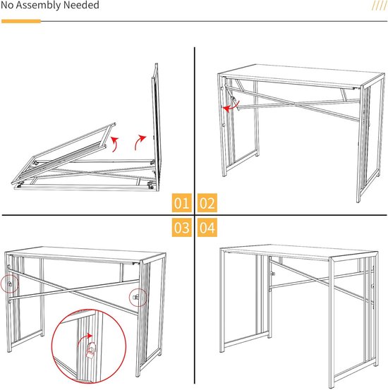 Inklapbaar Bureau 83 cm - Ruimtebesparend Schrijftafel voor Thuis en Camping — afbeelding 5