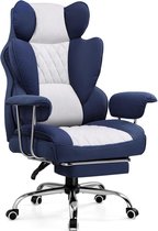 GTPLAYER - Ergonomische Gamingstoel - Met Voetensteun en Verstelbare Rug - Donkerblauw