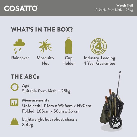 Moby-System Pushchair Foldable, Compact Pushchair up to 15 kg, 6-36 Months, Airplane Pushchair, Large Shopping Basket, Pouch and Rain Foil Included, Black