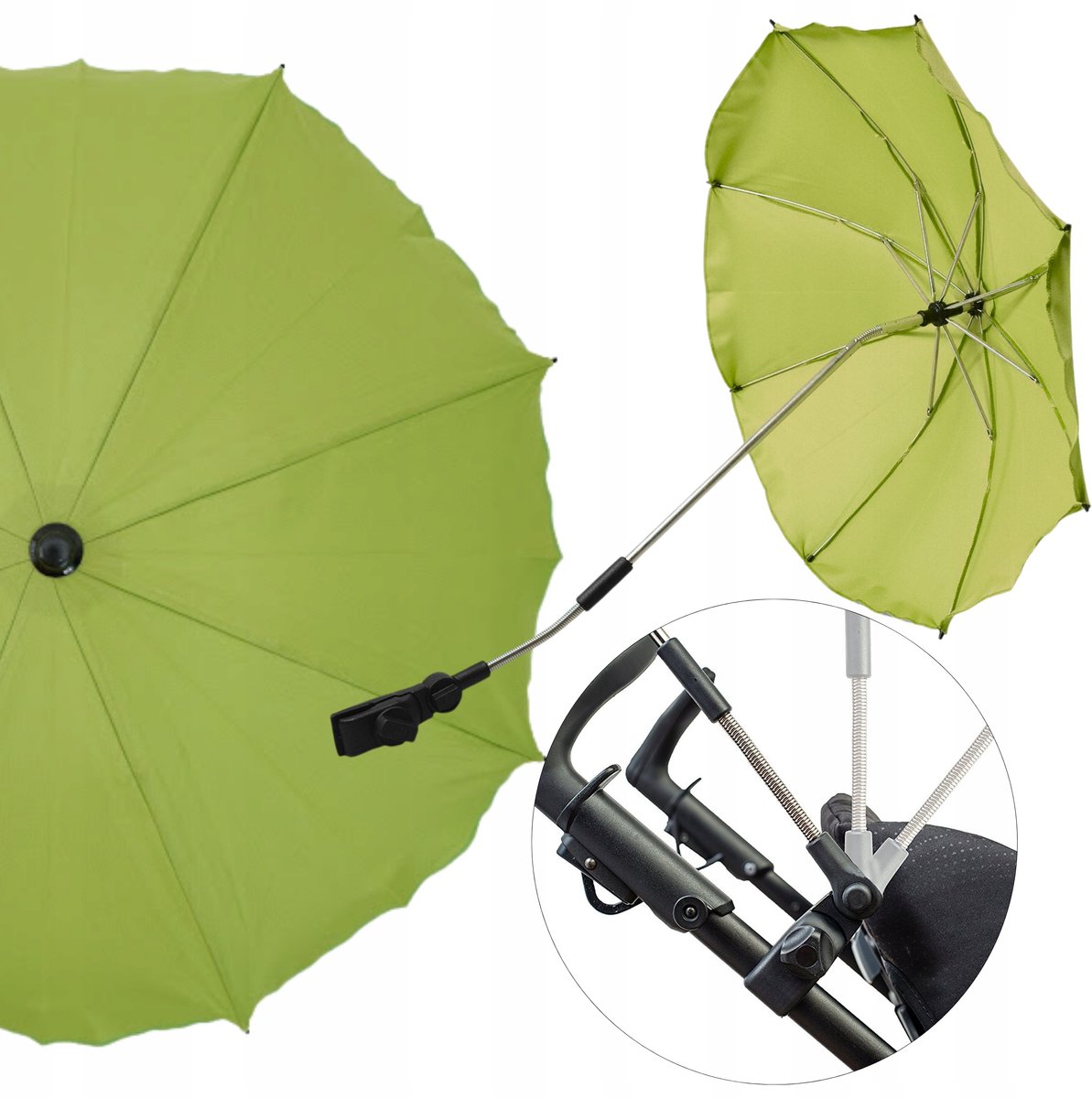 Universele Kinderwagen Paraplu met UV 50 Bescherming - Groen