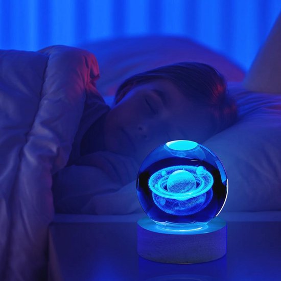3D Kristallen Bal Nachtlampje - Kleurrijke LED Galaxy Planet Lamp voor Slaapkamer — afbeelding 5