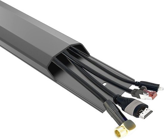 Zinklegering Kabeldoorvoertule Voor Bureaus – Draaibaar Ontwerp – 80 Mm (zwart) – Past Ook Voor 50 & 60 Mm 3 miniatura