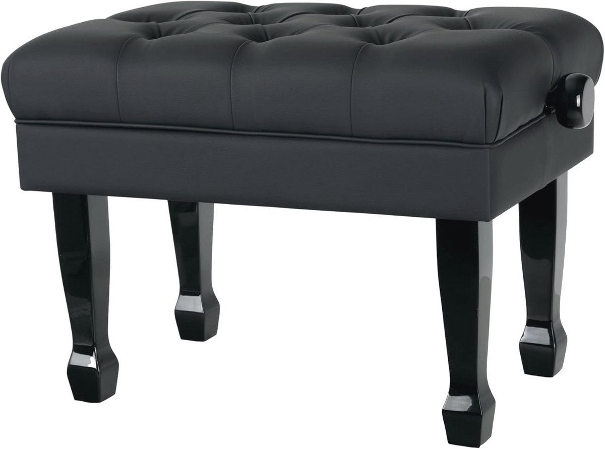 Elegante Pianobank Hoogglans Zwart met Hoogte Verstelling