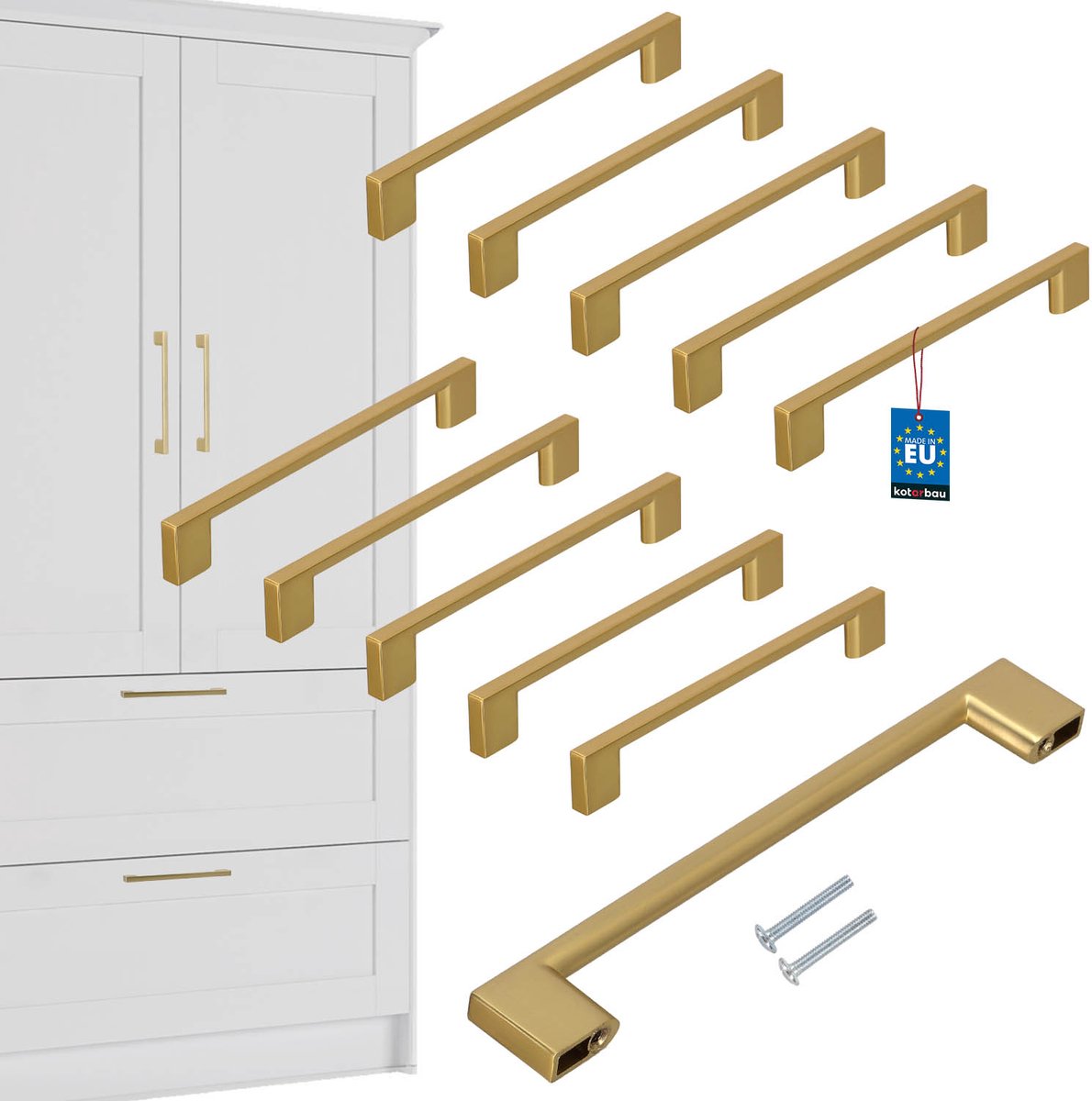 Kotarbau - Klassieke Keuken Handgreep - Goud Mat - 190 mm - Ergonomische Grip