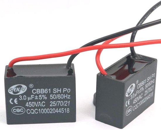DollaTek 2 Stuks CBB60 Motorcondensator 12 µF 450V – Voor Wasmachine, Pomp En Compressor – 2 Draden Per Stuk