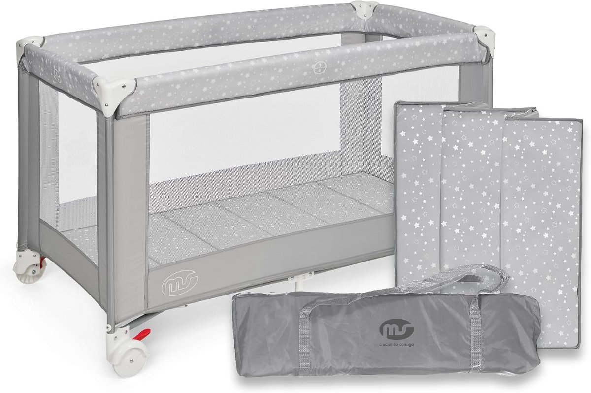 Reisbed voor Baby's 120 x 60 cm - 3-delig Inklapbaar Met Matras en Draagtas