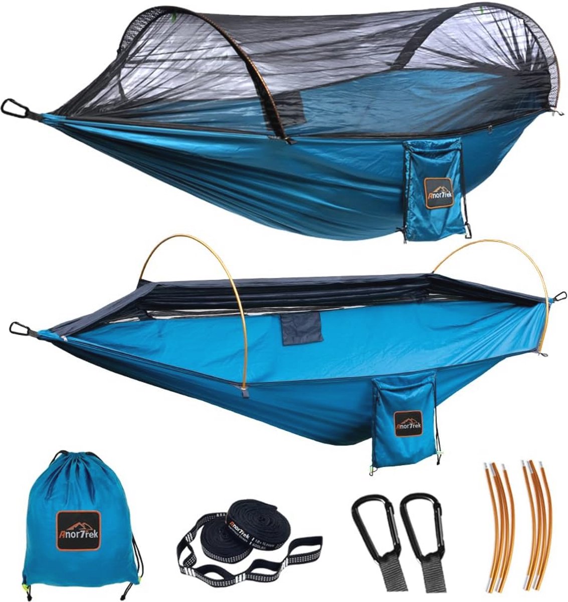 Professionele Campinghangmat met Klamboe - Lichtgewicht Dubbele Hangmat voor Wandelen, Kamperen en Backpacken