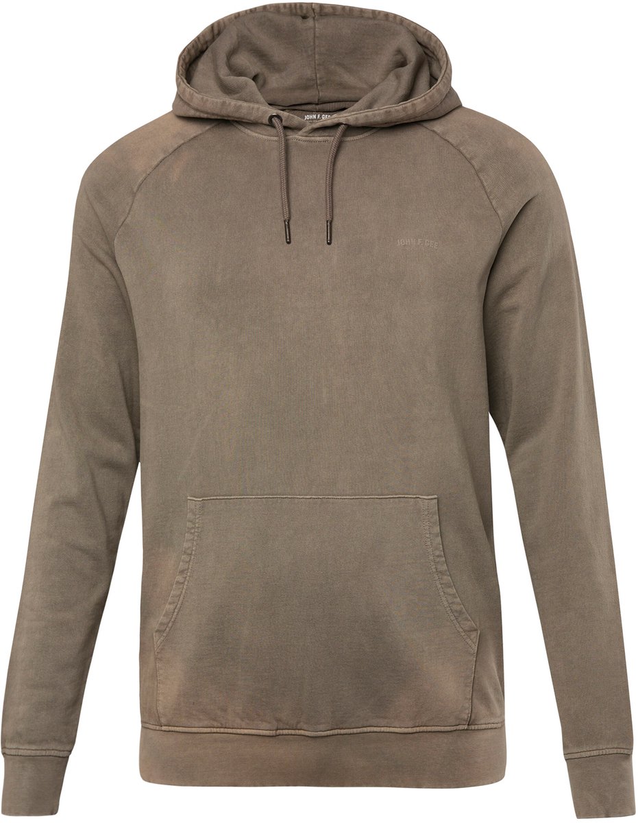 John F. Gee - Heren - Hoodie vintage look kangoeroezak - Bruin tint - Maat 3XL