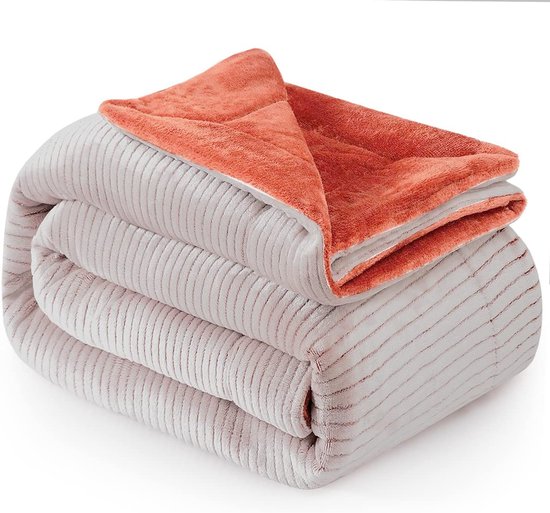 Luxe Fleece deken - Plaid XL 240x220cm - Triple Layer - Dubbelzijdig New Terra