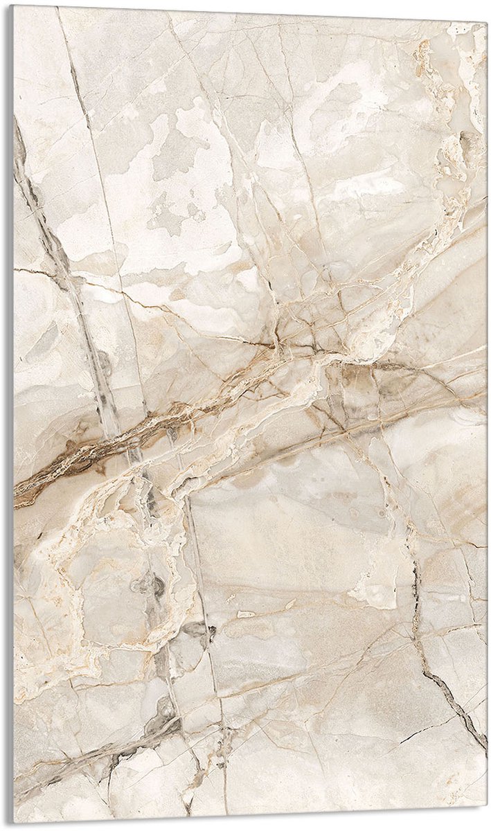 TMK - Glazen Snijplank - Afdekplaat Kookplaat - 30x52 cm - Marmerlook - Gehard Glas - Inductie Beschermer