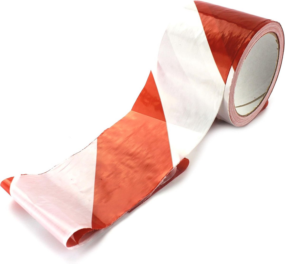 Afsluitband voor Veiligheid en Markering - Rood/Wit - 75mm Breed - 100m Lengte
