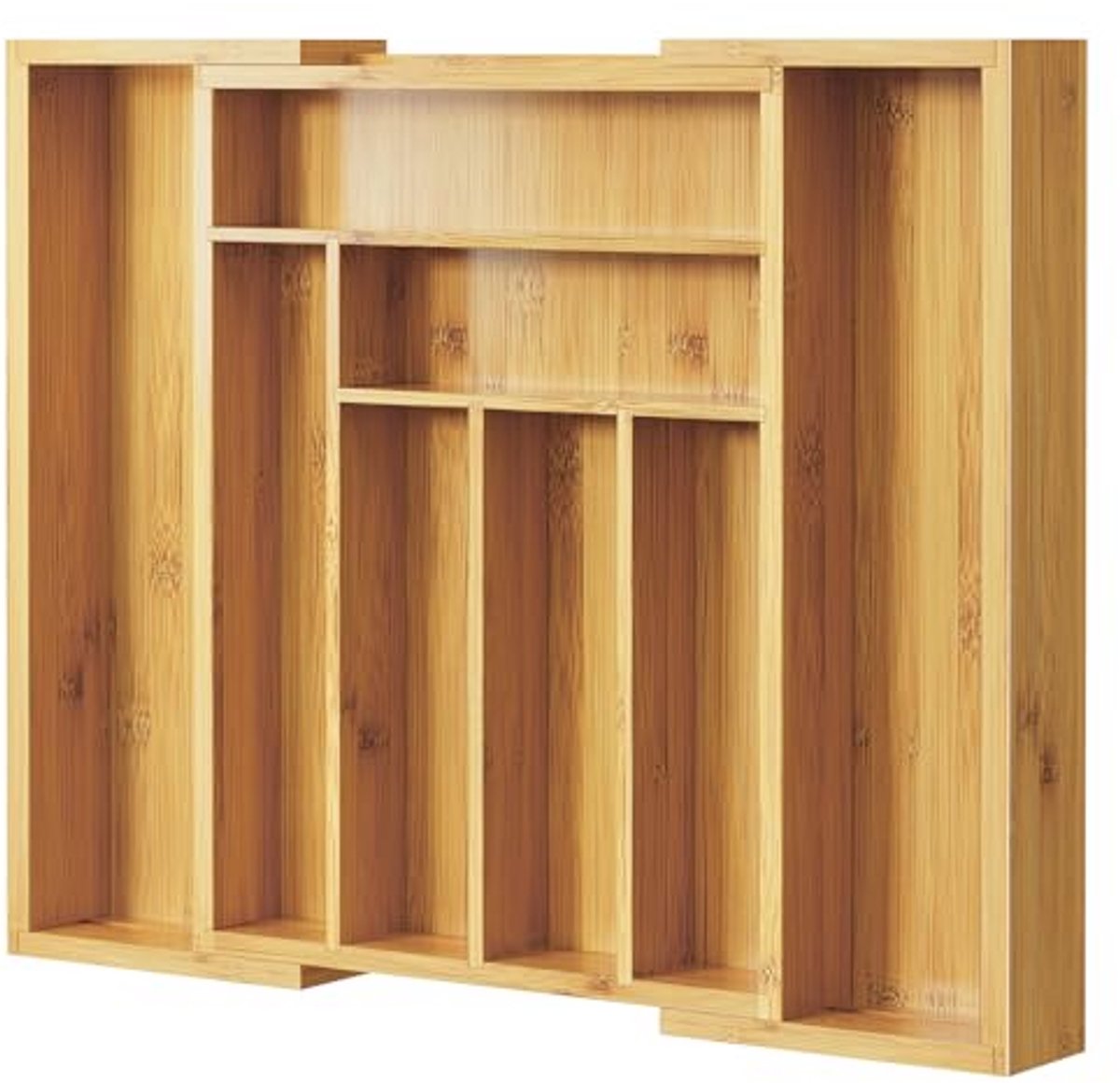 Bamboe lade organizer voor keukengerei en accessoires - verstelbare besteklade