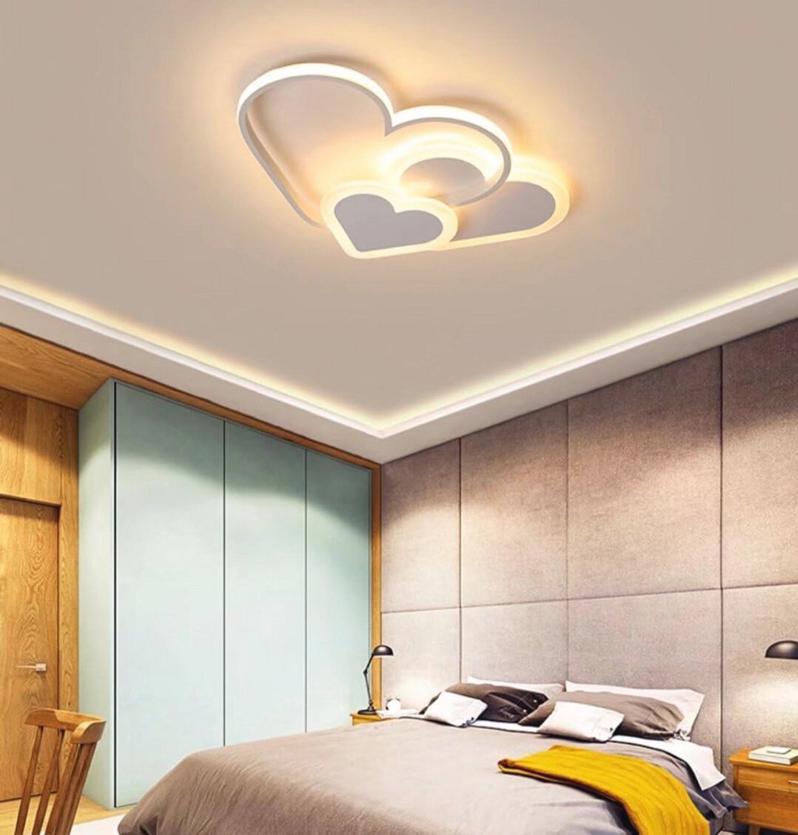 Creatieve 3D Hartvormige Plafondlamp voor Kinderen - Warm Licht, LED, Decoratie voor Kinderkamer