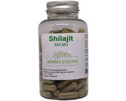 Herbes D'elixir Shilajit Capsules - 650 mg - Ondersteunt Energie en Vitaliteit - 100 capsules