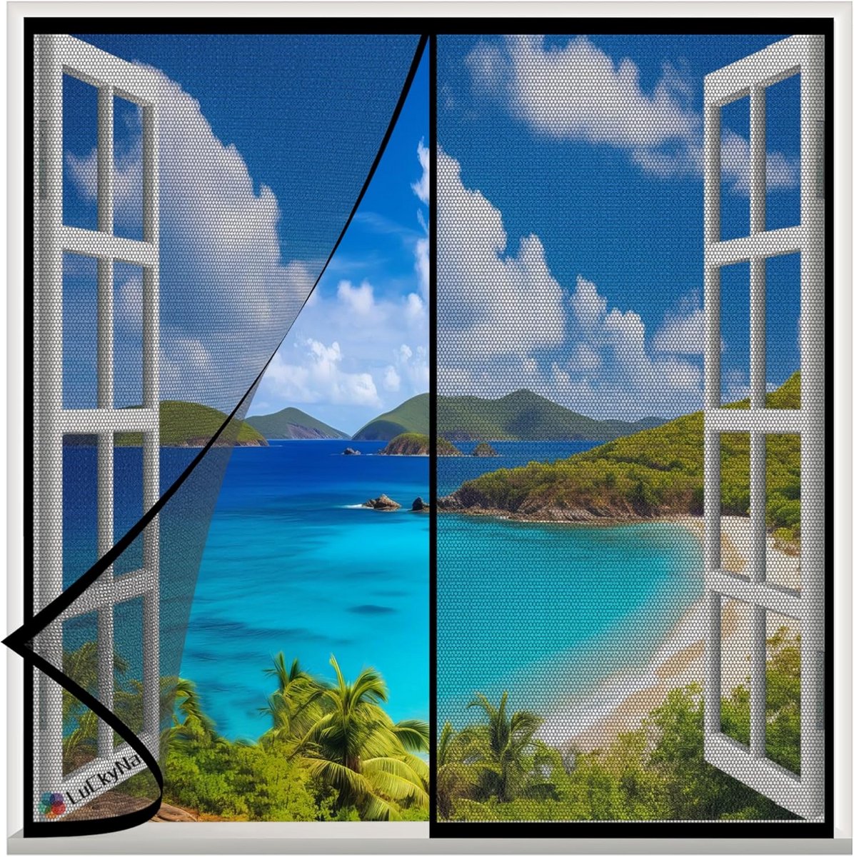Magnetisch Hor Voor Deur of Raam 85x85 cm Zwart - Insecten- en Vliegenwerend met Automatische Sluiting