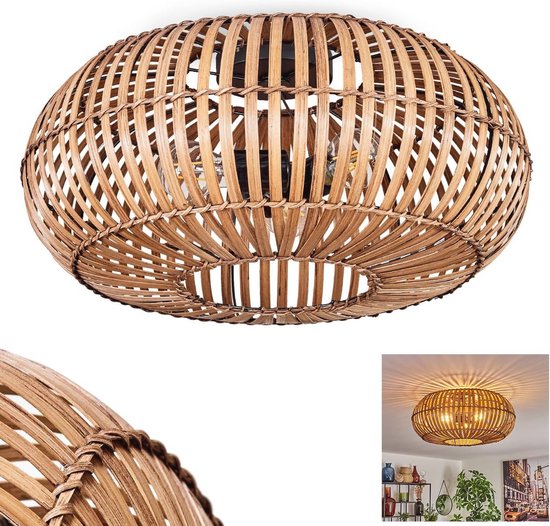 Good & Mojo Panama plafondlamp, naturel, 45 cm, raffia