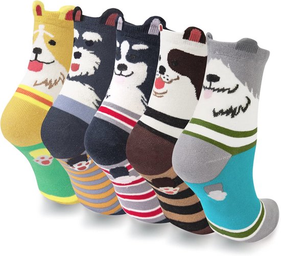 Chaussettes Dames Amusantes avec Motifs Animaliers Colorés – Confortables et Modernes