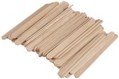 Rayher hobby ijslollie stokjes knutselhoutjes - 72x - beige - 11 x 1 cm - knutselstokjes - houtjes vormen