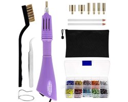 Gigicial Strass-stempelpen - DIY kristalglas strass-stippelpen - verstelbare verwarmingskop, draagbaar ontwerp - 1 stuk - geschikt voor trouwjurken en doe-het-zelfprojecten, paars