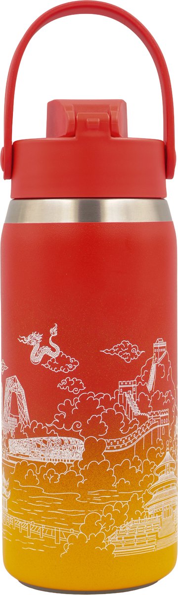 Thermische fles 473ml (16oz)-95% gerecycled roestvrij staal - Fire Dragon 'Skyline Bottle CHN 16'