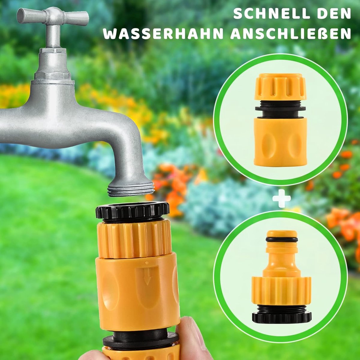 15 Pcs Tuinslang Connector - Tuin Slang Aansluiting - 1/2 Inch - Gardena Connector - Slang Fitting Set voor Tuin en Thuis Waterkraan – foto 6