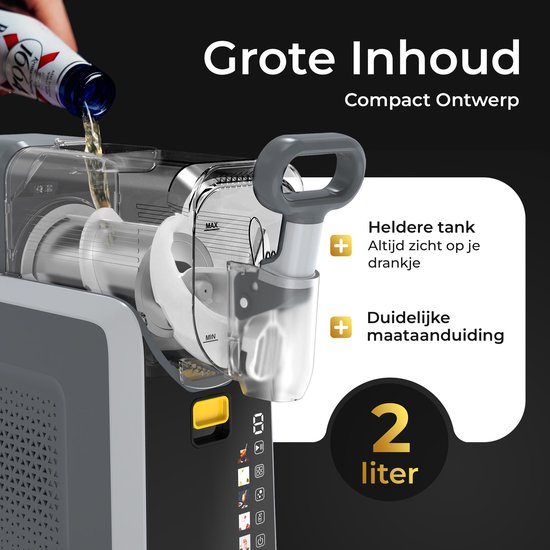 Swissl Slush Puppy Maker - Slushy Maker - Slush Puppy & Frozen Drink Machine - Voor Frozen Cocktails, Smoothies, Milkshakes & IJskoffie - 2 Liter - Compact, BPA-vrij, Transparante Tank - Inclusief 2 Recept-E-books van Merkloos — afbeelding 5