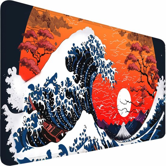 XL gaming muismat - topografisch contourontwerp, 90 x 40 cm, perfect voor gaming en kantoor — afbeelding 2
