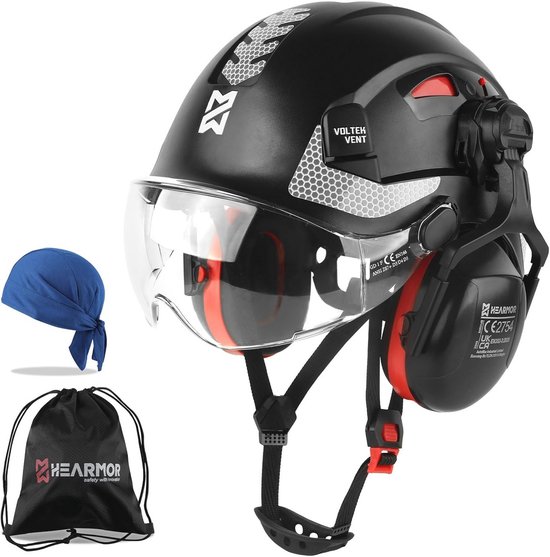 Casque De Sécurité Neiko 53880A 4-en-1 Avec Protection Auditive Et Faciale (Neuf, Défauts Mineurs)