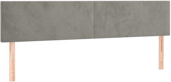 vidaXL - Hoofdborden - 180x5x78/88 - cm - fluweel - lichtgrijs