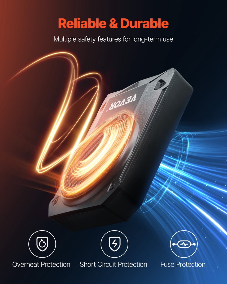 VEVOR Auto-Subwoofer Onder de Stoel 400 W Slank Actief Subwoofersysteem 254mm – foto 5