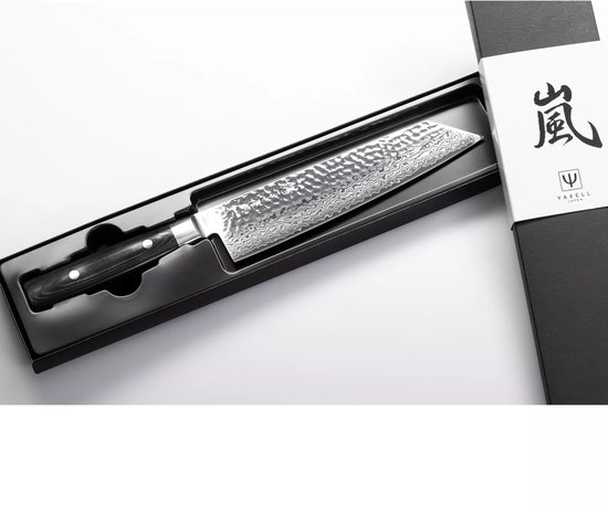 Couteau de chef Yaxell Zen Kiritsuke – 20 cm Acier VG10, 37 couches Damas, Lame martelée