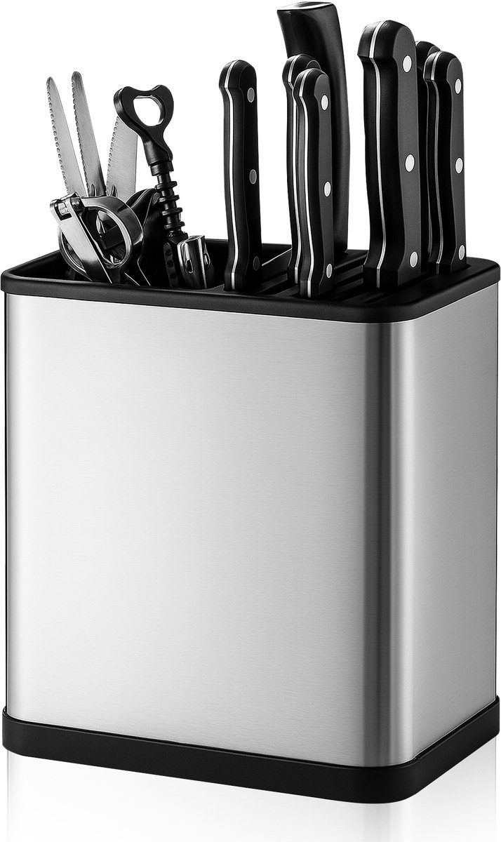 Velox Goods VL‑535 Messenrek – Keukenrek Zonder Boren – Ophangbaar Keuken Organizer voor Messen & Bestek – Zwart Wandrek met Zelfklevend Systeem – Keukengerei Houder