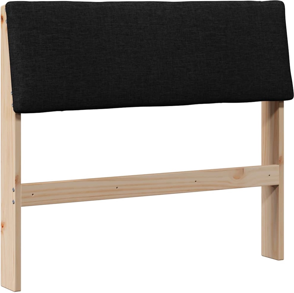 vidaXL Gestoffeerd - hoofdbord - Zwart - 100 - cm - Massief - grenenhout
