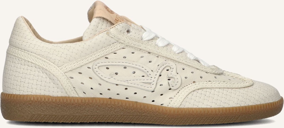 Fred De La Bretoniere - Pearl Raffi Sneaker Leer Gebroken Wit - Maat 36