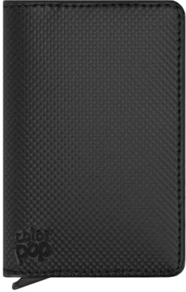Anti-ID Kaarthouder voor 6 Kaarten - Metaal en PVC Cover - Bescherming voor Creditcards - 9,7 x 6 cm - Zwart
