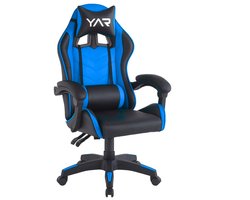 YAR Gamingstoel – Ergonomische Bureaustoel met Kantelmechanisme – Luxe Directiestoel voor Gaming, Kantoor & Thuiswerk – Verstelbaar, Comfortabel & Stevig – Extra Dikke Vulling – Blauw